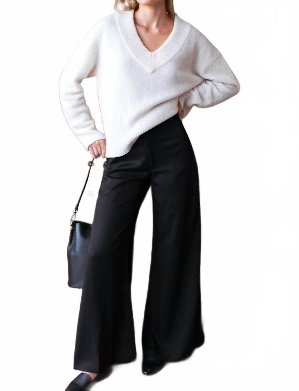 NEW EMERSON FRY boxy v neck sweater in birch wool